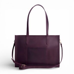 PORTLAND LEATHER Lola Crossbody Oversized East/West Larkspur Tote Bag